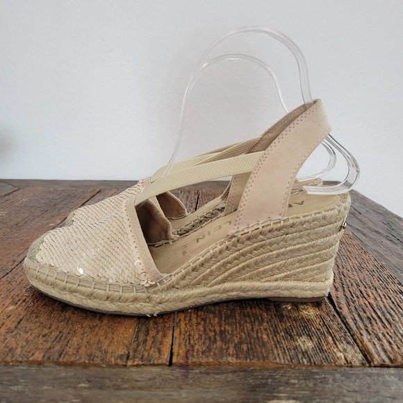 Anne Klein 'Abbey' iFlex Mermaid Flip Sequin Espadrille Platform Wedge Slingback - Picture 2 of 10